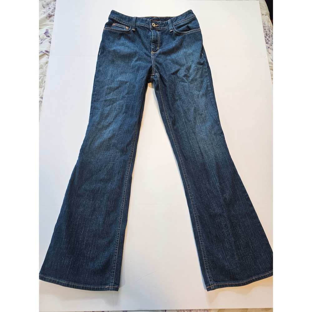Eddie Bauer Natural Bootcut Jeans Womens 6R Blue Denim Stretch CAT 4265